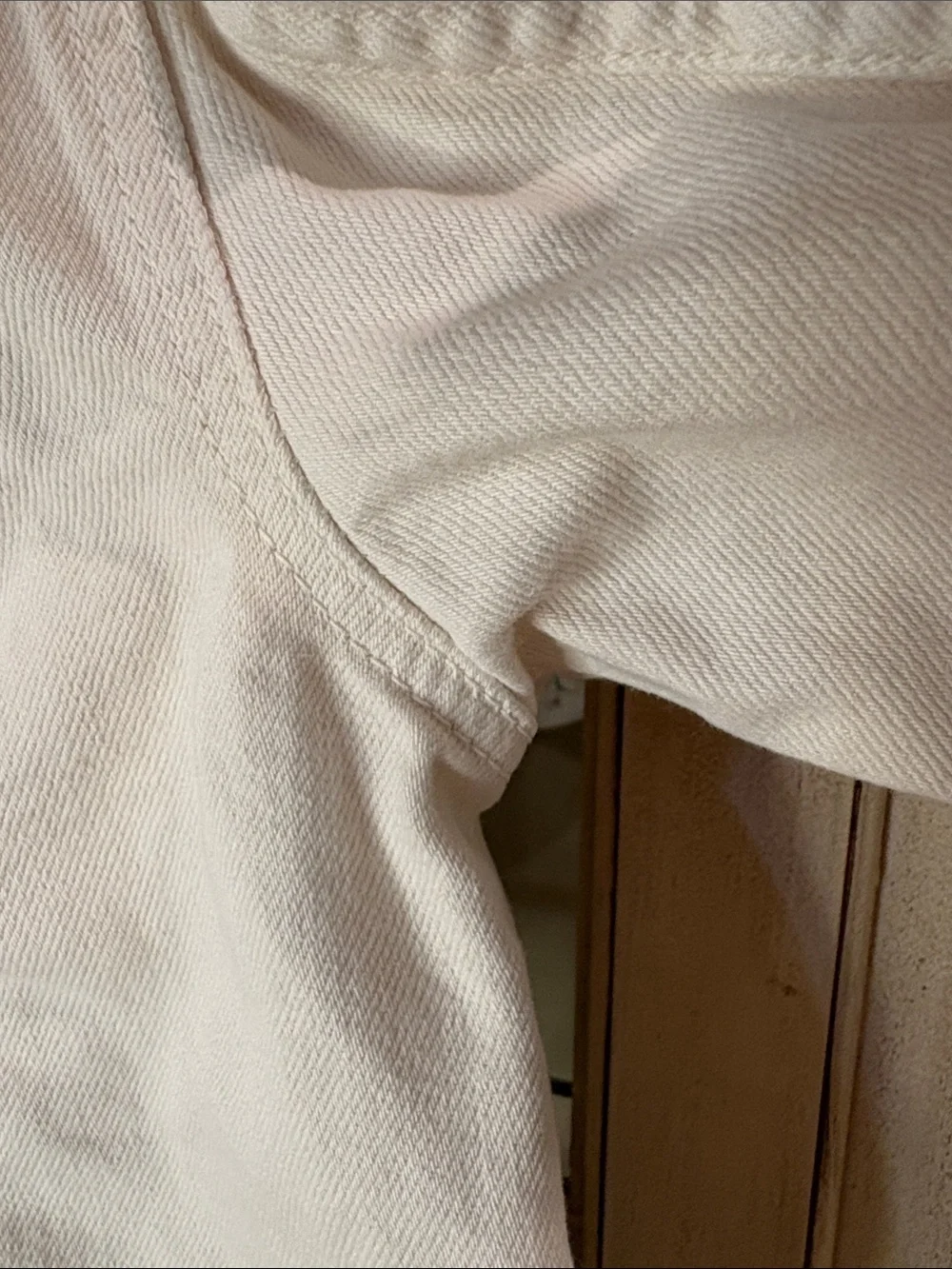 Free People Ivory Denim Jacket in 100% Cotton